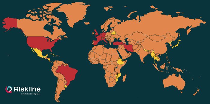 ESPAÑA SIGUE FIGURANDO ENTRE LOS DESTINOS DE MAYOR RIESGO